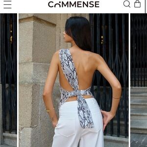 BRAND NEW Commense Snake Print Backless Top